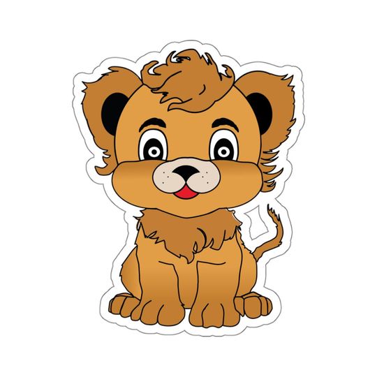 Cute Lion Stickers, Adorable Animal Decals, Small Laptop Stickers