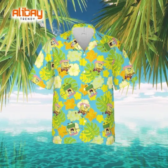 Spongebob Hawaiian Button Down Shirt