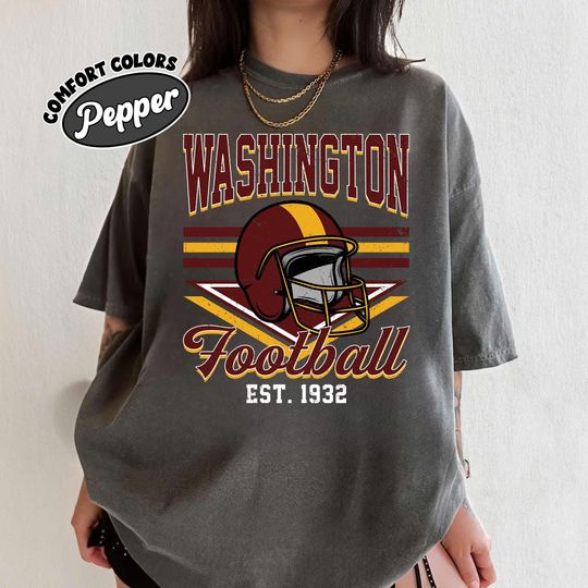 Washington Football Vintage Style Comfort Colors T-Shirt, Crewneck, Commander, Washington Fan Gift