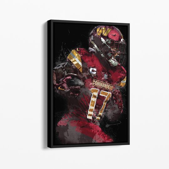 Terry McLaurin Canvas Print - Washington Commanders Wall Art, football Decor for Home & Man Cave, Football Gift