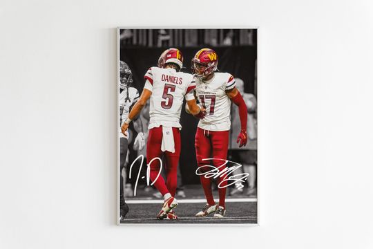 Jayden Daniels and Terry McLaurin Poster, Bedroom Decor, Wall Art, Home Decor, Sports Poster, Sports