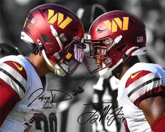 Jayden Daniels Terry McLaurin Washington Commanders Signed Photo Autograph Print Poster Wall Art Home Decor