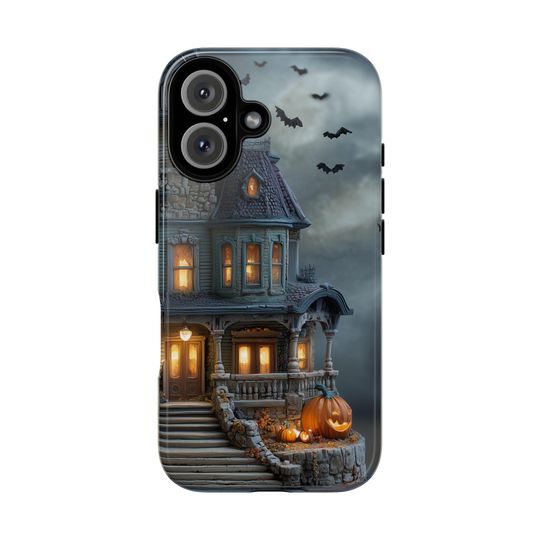 Haunted Mansion Halloween Phone Case, Spooky Gothic Phone Cover