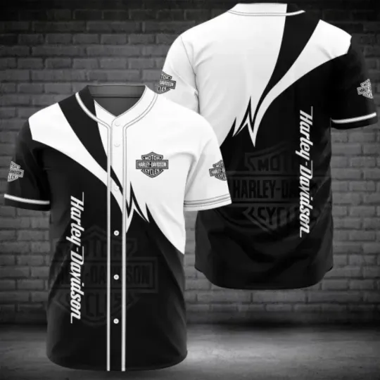 Harley Motor Racing Davidson Motorcycle Graphic Baseball Jersey