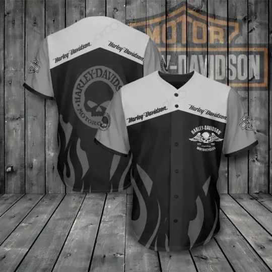 Harley Motor Racing Davidson Motorcycle Graphic Baseball Jersey
