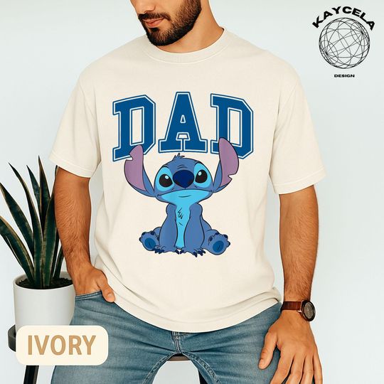 Vintage Dad Cool Stitch Shirt, Collegiate Style Lilo & Stitch Tee, Funny Disney Dad Graphic Shirt