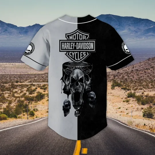 Harley Motor Racing Davidson Motorcycle Graphic Baseball Jersey