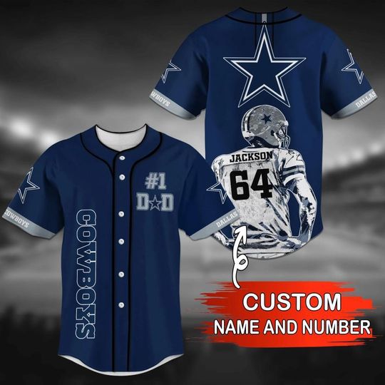Da.llas Cow.boys Dad Jersey  Custom Name & Number Football Shirt  Legend Dad Gift for Cow.boys Fans