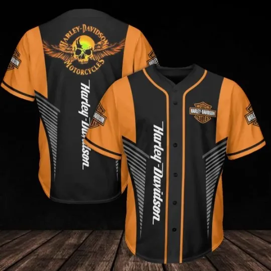 Harley Motor Racing Davidson Motorcycle Graphic Baseball Jersey