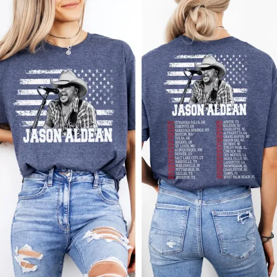 HOT 2025! Jason Aldean Full Throttle Tour 2025 Country Music Concert Tee T-Shirt