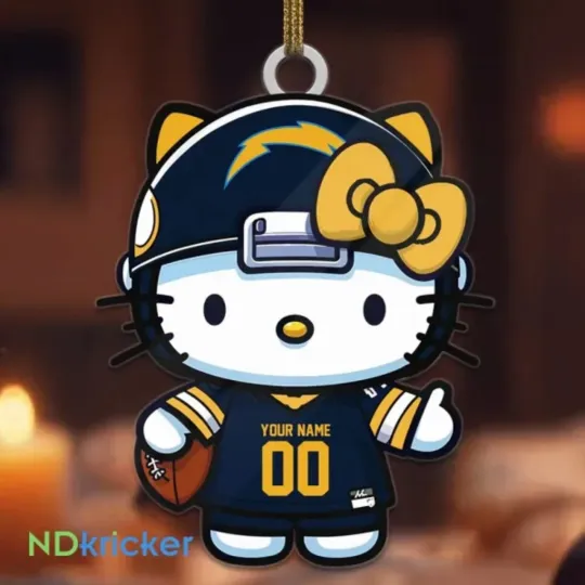 Personalized Los Angeles Football Team Chargers Christmas Ornament Gift Decor