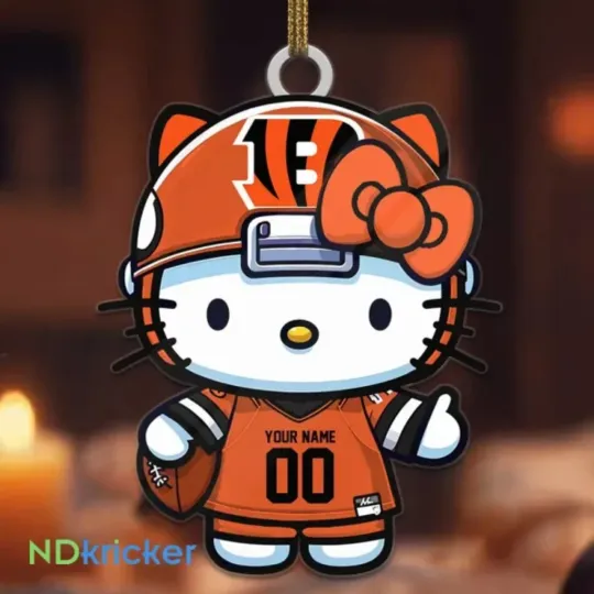 Personalized Cincinnati Football Team Bengals Christmas Ornament Gift Decor