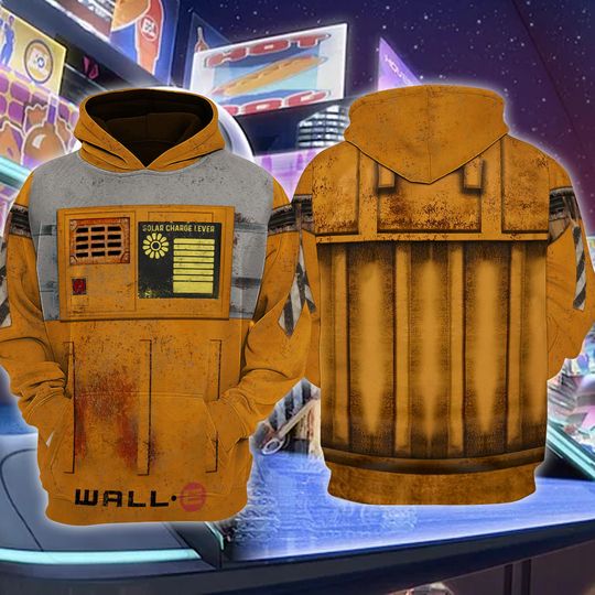 Wall-E 3D Full Over Print Hoodie, Disneyland Halloween Costume Hoodie, Funny Robot Cosplay Shirt, Family Halloween Party Outfit