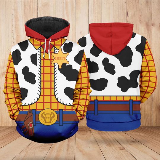 Woody Costume Hoodie, Cowboy Sheriff Cosplay Hoodie, Toy Story 3D Shirt, Halloween Disney Outfit, Halloween Costume Shirt