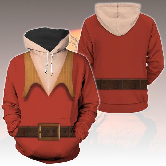 Gaston Costume Hoodie, Beauty And The Beast Cosplay Hoodie, Disney Villain Halloween Unisex Hoodie, Movie Fan Gift