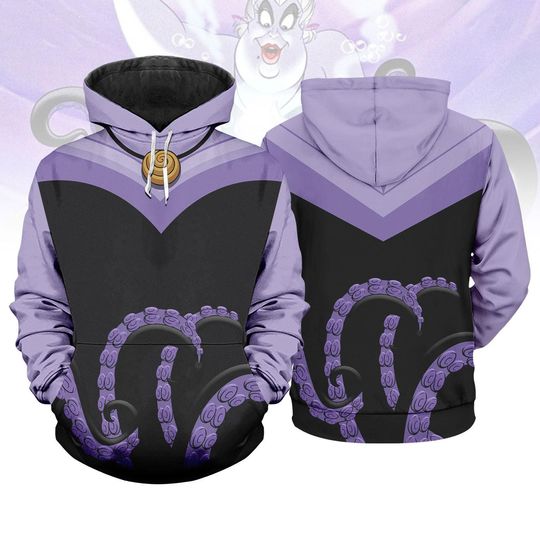 Ursula Costume Hoodie, Little Mermaid Cosplay Hoodie, Villain Tentacle Hoodie, Disney Halloween Outfit, Purple Sea Witch Hoodie