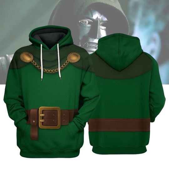 Doctor Dooom Costume Hoodie, Fantastic Four Costume Hoodie, Marvel Supervillain Cosplay Hoodie, Disney Fantastic Four Supervillain