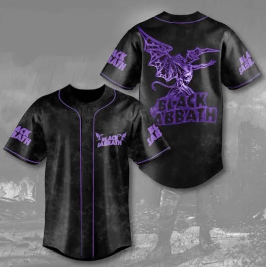Black Sabbath Baseball Jersey Rock Band 3D Jersey Shirt All Sizes S-5XL