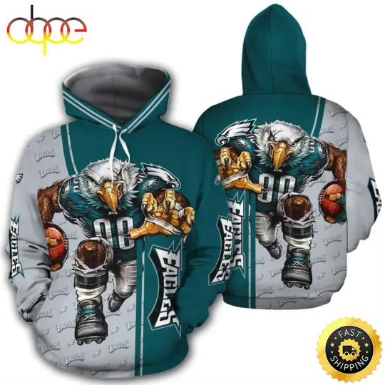 Philadelphiass Team Eagless 3D Hoodies, Funny Football 3D Hoodie Men and Women