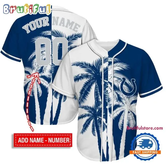 Indianapolis Football Team Coltss Palm Trees Summer Personalized Baseball Jersey