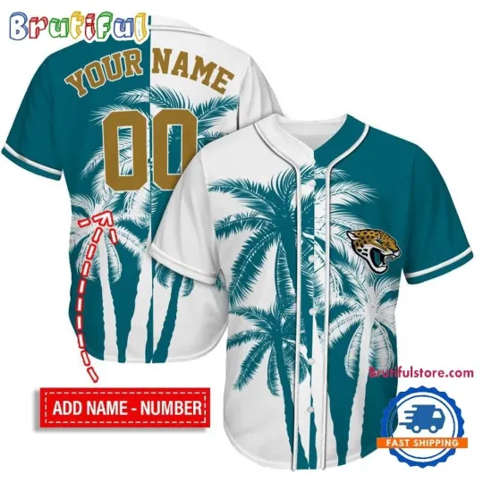 Jacksonville Football Team Jaguarss Palm Trees Personalized Baseball Jersey