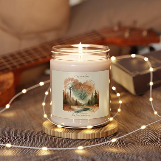 Calming Relaxing Aromatherapy Scented Candle Gift, Nature Inspired Soy Candle
