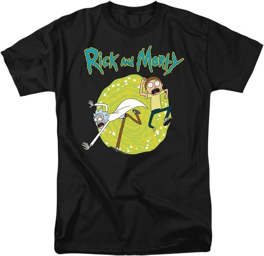 Popfunk Rick and Rickandmorty Portal Unisex Adult T Shirt