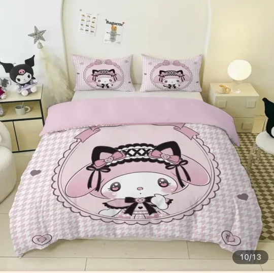 My Melody Bedding Set Pink Sanrio Duvet Cover and Pillowcases