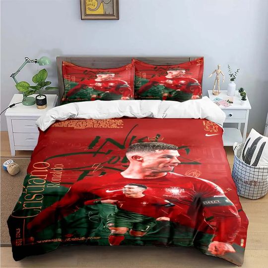 Cristiano Ronaldo Bedding Set Football Stars Duvet Cover Set With Pillowcases King Queen Twin Double Size Comforter Cover Set