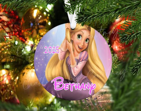 Personalized Christmas Ornament, Rapunzel Inspired Ornament, Custom Name Ornament