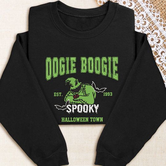Halloween Oogie Boogie Embroidered Sweatshirt, Disneyland Embroidered Shirt, Nightmare Before Christmas Halloween Sweatshirt