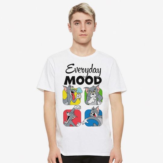 Tom and Jerry Everyday Mood T-shirt — Cartoon Graphic Tee for Kids, Retro Design