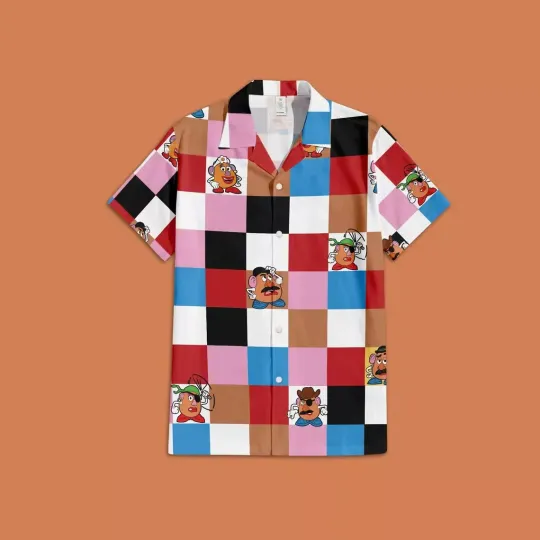 Toy Story Mr Mrs Potato Head Hawaiian Button Down Shirt
