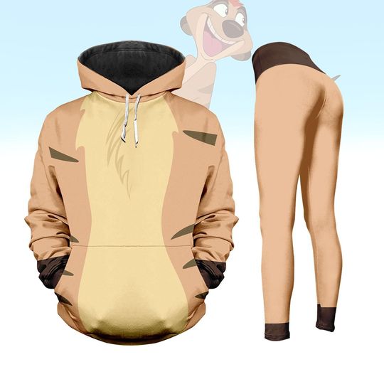 Timon Costume Hoodie Legging, The Lion King Cosplay Hoodie, Animal Kingdom 3D Shirt, Disneyland Cosplay Shirt, Disney World Hoodie