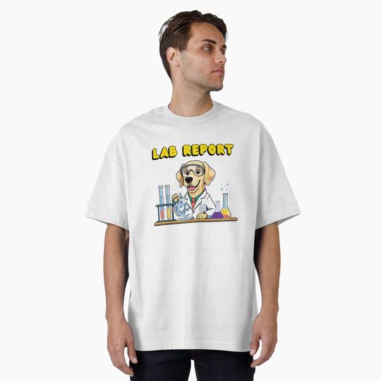 Labrador Chemist at Work Cute Dog Scientist Oversized T-Shirt