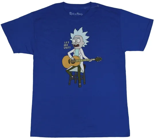 Rick & Rickandmorty Adult New T-Shirt - Tiny Rickk Let Me Out Singing Pic