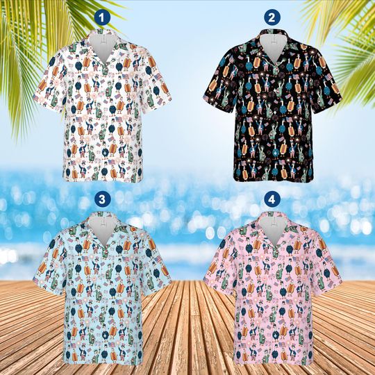 Funny Patriotic Goose Hawaiian Shirt, Cute Patriotic USA Goose Button Up Shirt, Independence Day Aloha Beach Shirt, 4th Of July Summer Shirt