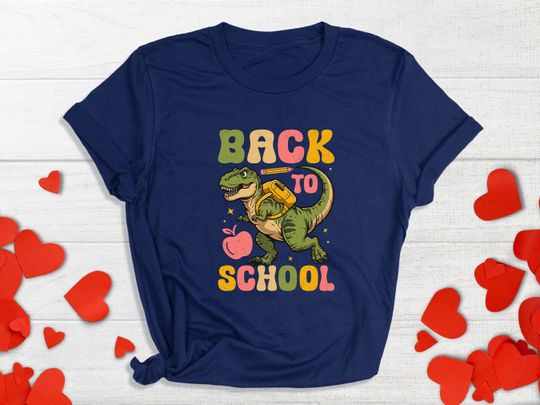 Back to School Dinosaur Shirt Kids | Cute T-Rex First Day of School Tee | Funny Student Back to School Gift | Boys Girls Preschool Toddler