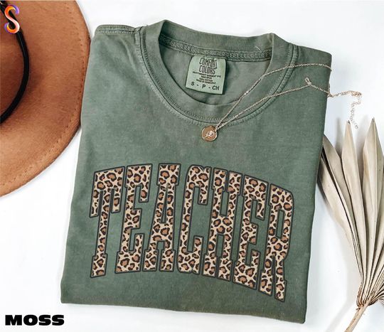 Leopard Teacher Shirt, Back to School Tee, Gift for Teacher, Animal Print Sweater, Teacher Life Sweatshirt, Comfort Colors T-Shirt