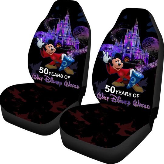 Mickey Fanta Red Blue Purple Black Bling Glitter Disney Car Seats Cover