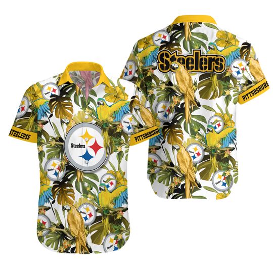 Pittsbs Team Steelerss Hawaiian Shirt, Football Tropical Parrot Beach Shirt