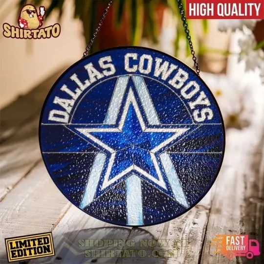 Dallas Football Team Cowboyss Suncatcher Stained Glass Window Hanging Gifts