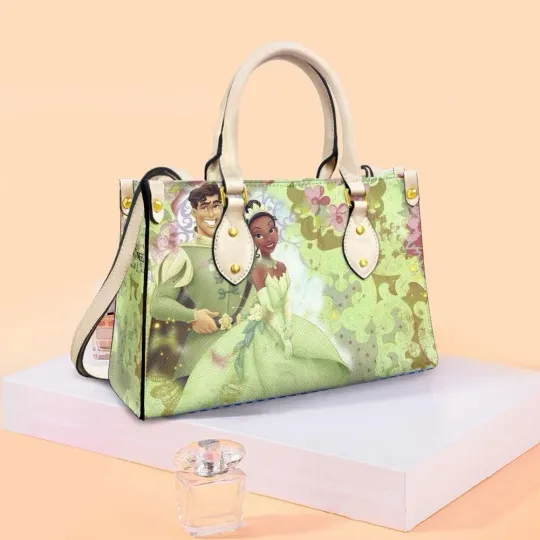 Personalized The Princess And The Frog Leather Handbag, Tiana Princess Bag Gift