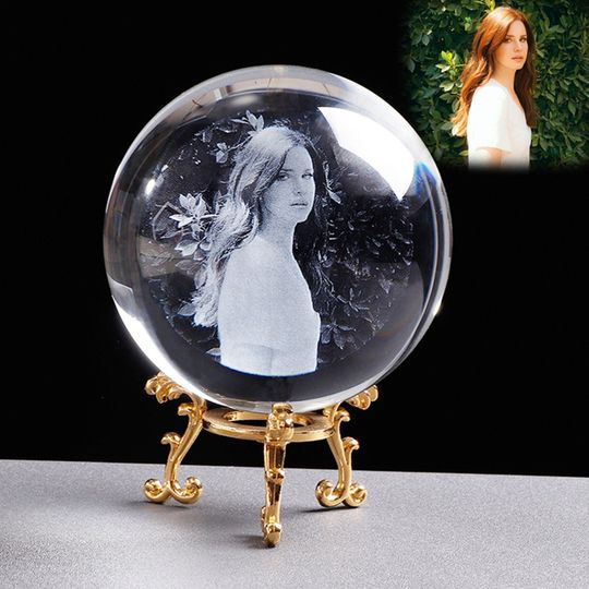 Custom 3D Photo Crystal Ball, Personalized Photo Crystal Sphere, Customized Photo Globe, Personalized Birthday, Anniversary, Wedding Gifts