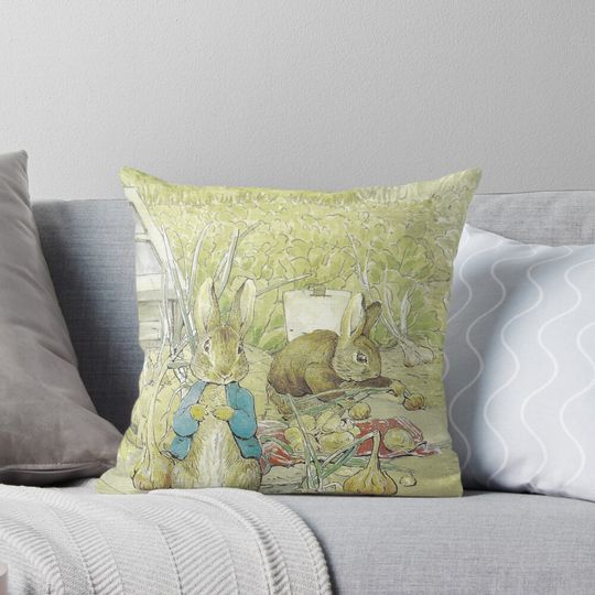 Peter and Benjamin Rabbits - Beatrix Potter Pillow