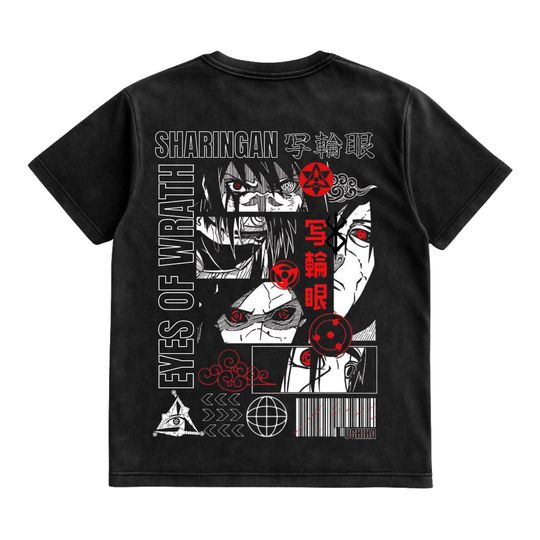 Sharingan Tee | Uchiha Clan Shirt | Narutoo Streetwear | Itachi Madara Sasuke Gift
