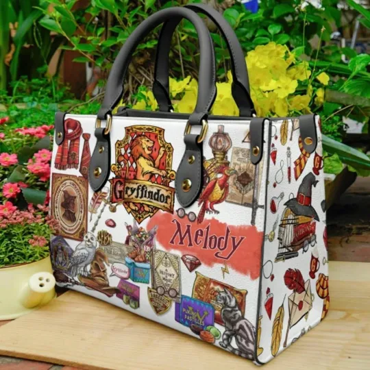 Personalized Harry Potter Gryffindor Leather Handbag, Harry Potter Lovers Gift
