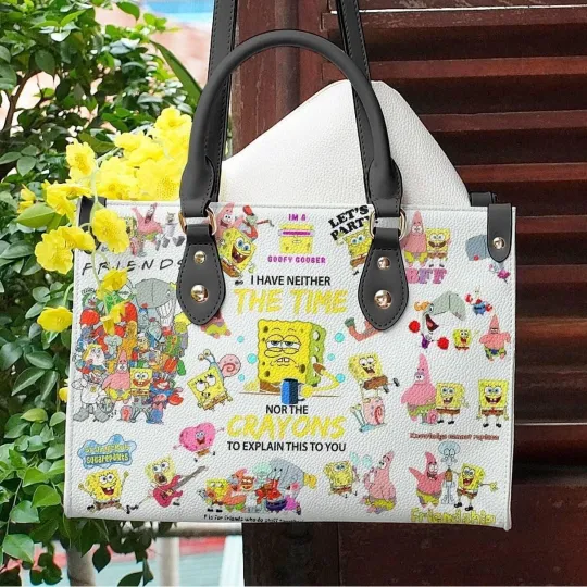 Personalized SpongeBob SquarePants Leather Handbag SpongeBob Women's Leather Bag
