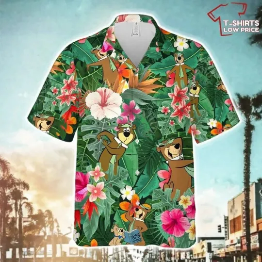 Yogi Bear Hawaiian Shirt Casual Button Down Shirt