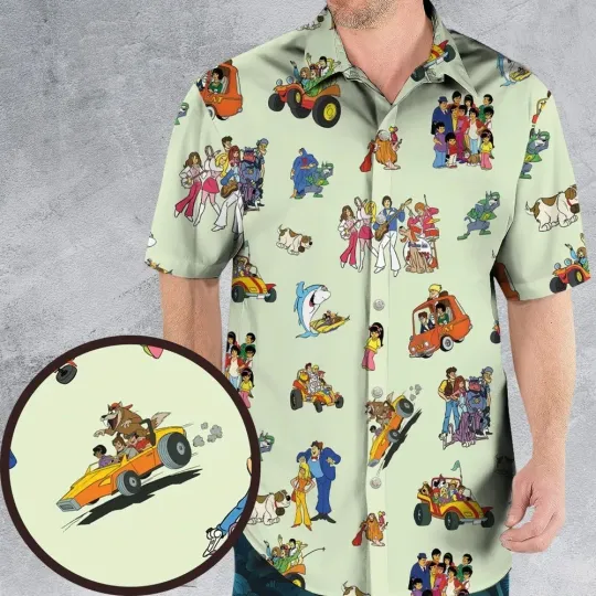 Scooby Doo Hawaiian Shirt Casual Button Down Shirt
